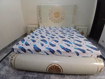 Wooden Bed Set White Deco Paint