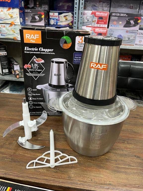3 Litre 4 Blade 2 Button High Speed Raf Electric Meat Chopper