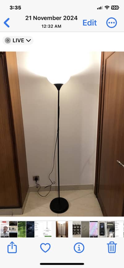IKEA FLOOR UPLIGHTER LIGHT LAMP(BLACK&WHIGHT)