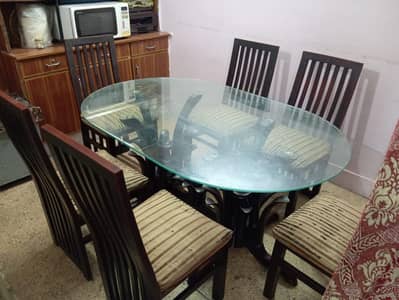 6 Seater Dinning Table 12 mm high quality thick glass