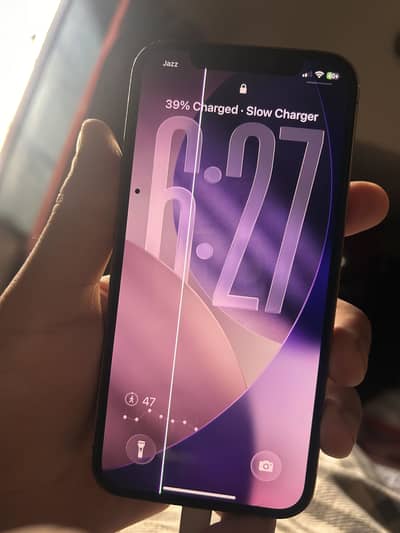 Iphone 12 pro original panel line and minor dot visible in image