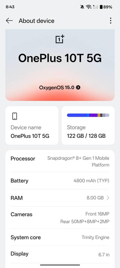 OnePlus 10T 8+8/128 all ok 10/9 condition