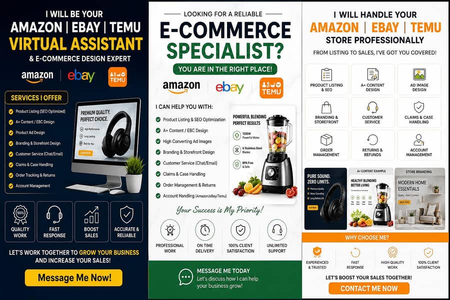 Amazon, eBay & Temu Virtual Assistant | Remote Work 2