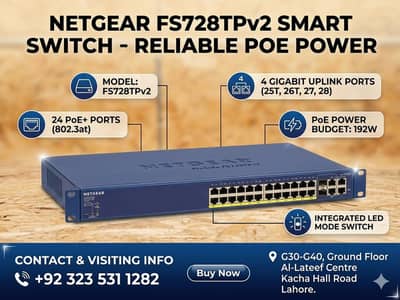 Netgear PoE Switch FS728TP FE Uplinks Gigabit