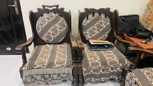 5 SEATER SOFA SET IN SOLID WOOD