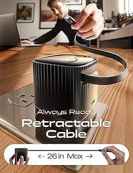 Lisen 45w GaN Charger with retractable cable