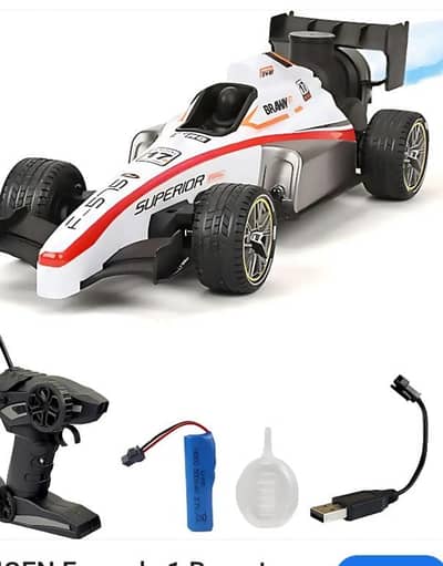 formula one racing  car with smoke