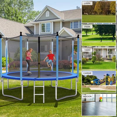 Trampoline for Kids Adults, 12 Ft Big Trampoline with Ladder with Net