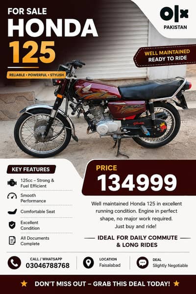 Honda CG 125 Euro II - Good Condition | Urgent Sale
