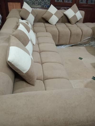 sofa set with puffy towel fabric