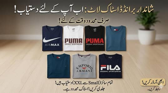 branded t shirts s,m,l,xl,xxl stock lot