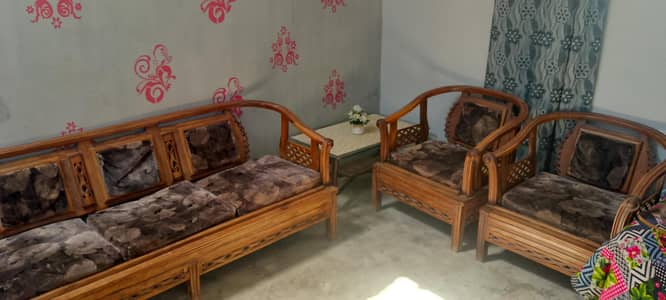 Wooden Sofa Set with Side Table for Sale – 5 Seater