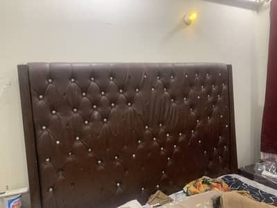 king size bed with show case and dressing drawers