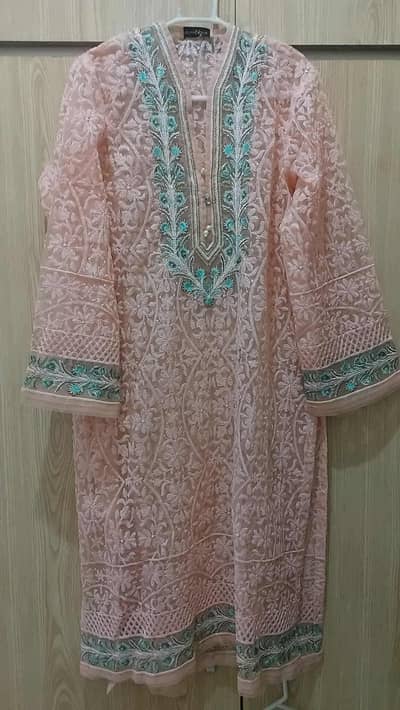 peach dress for sale Agha Noor