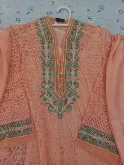 peach dress for sale Agha Noor