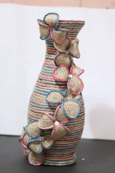 Handmade Jute Flower Vase Decoration Piece