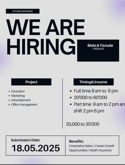 For Freshers & Matric Pass Students Office Based & Home Based Jobs