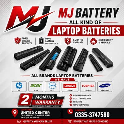Laptop Batteries Available – Dell, HP, Lenovo, Apple – Best Rates