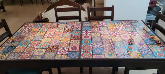 DINING TABLE AND 6 CHAIRS
