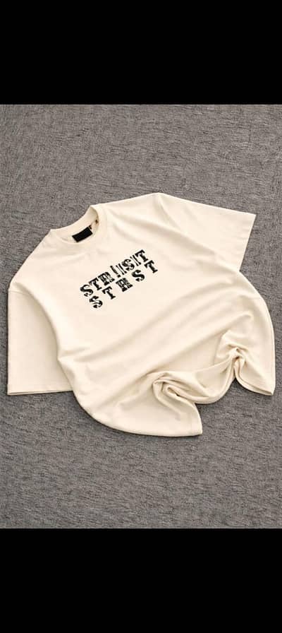 Oversized Cream Graphic T-shirt / Street Style Premium tee
