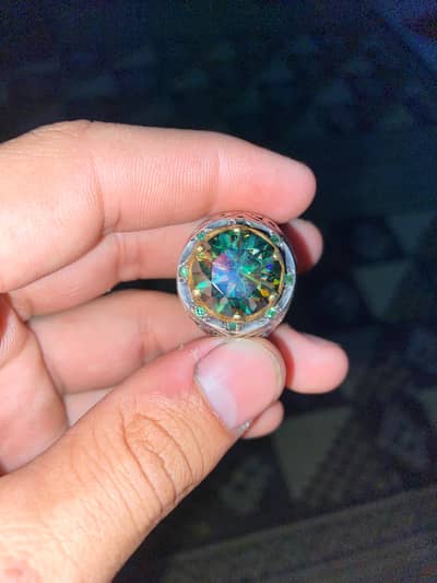 Male Chandi Ring / Moissanite Stone.