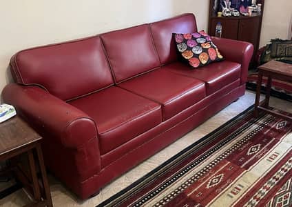 Urgent Sale – 3-Seater & 2-Seater Red Sofa Set