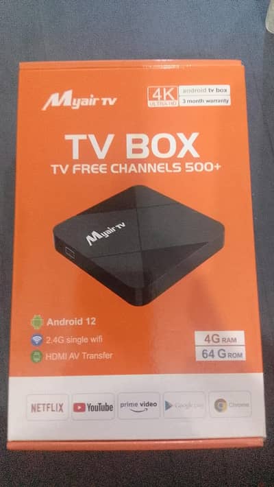 New Android box  with remote and charge lead
