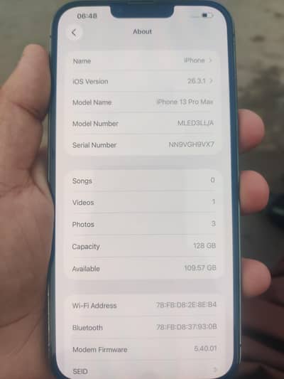 13 PRO MAX 128gb NON PTA