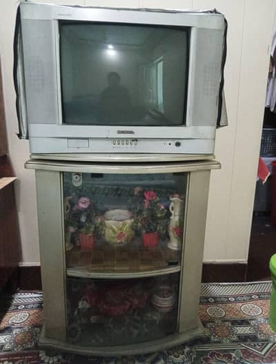 “Noble CRT TV with Trolley – Working Condition”