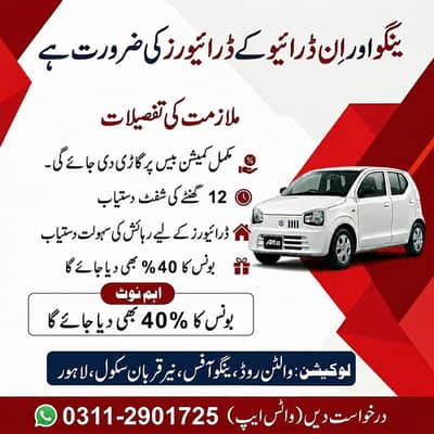 Indrive / Yango Job || Drivers Required || Drivers Job in Lahore