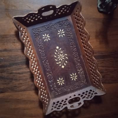 Wooden Handicraft Tray & Jewellery Box