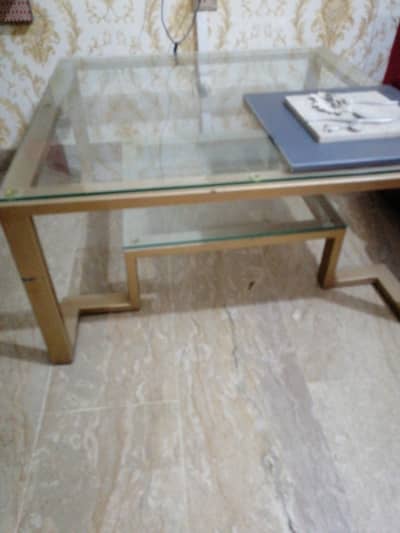 glass  big center tabl double table double glass 4 sale
