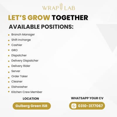 Gulberg Green Hiring | Job Requirement