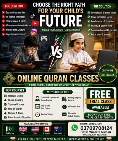 Male Quran tutor available