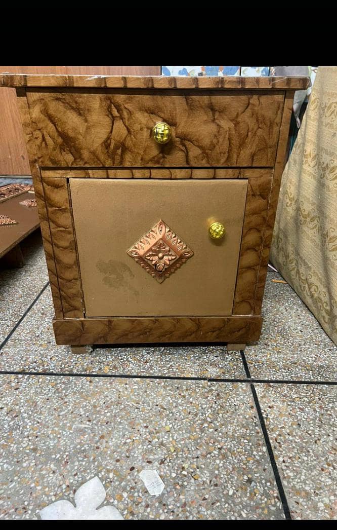 Bed,side table with matters 3