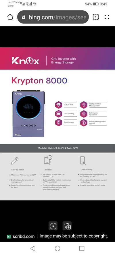 6kw knox PV 8000 Solar inverter 1 season used