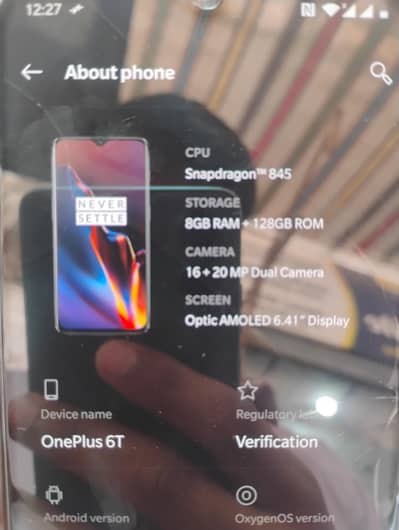 OnePlus 6t dual pta approved