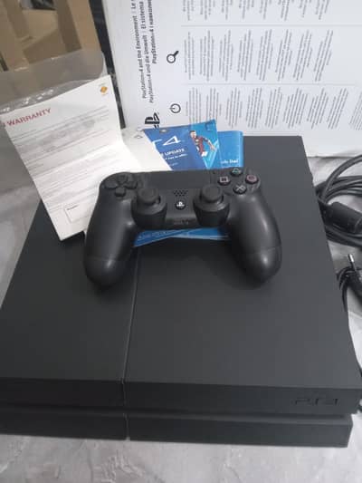 PS4 500GB Jet Black — Complete Box + All Accessories