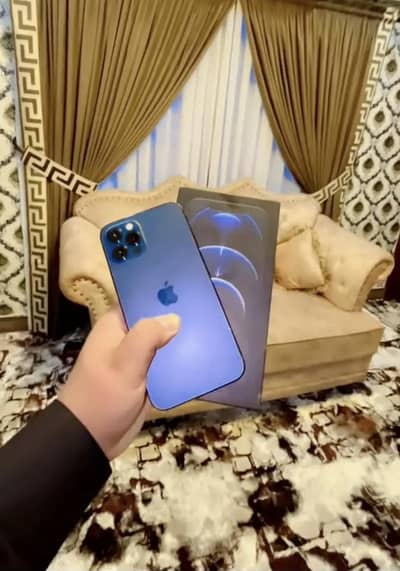 iPhone 12 Pro PTA Approved | Box Pack | Blue | 128GB | Chance Wala Set