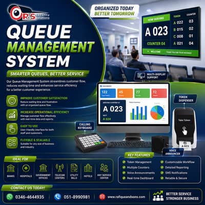 Digital Queue Management System Token Dispenser & Smart Calling