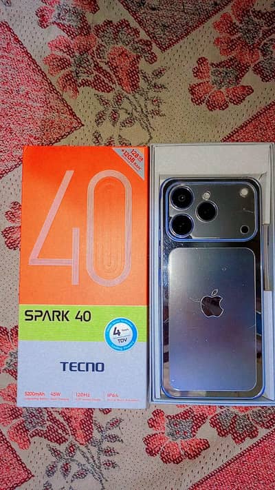 Tecno Spark 40 new only 1 month used Converted to iphone 17 pro max