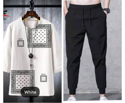 man graphic track suit white black micro interlock delivery free