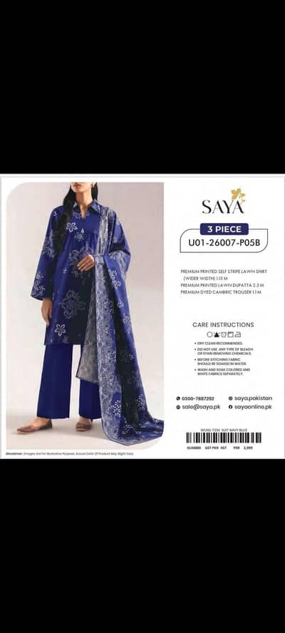 SAYA Unstitched 3-Piece Printed Lawn Suit