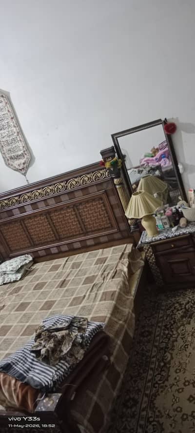 double bed and side table for sale