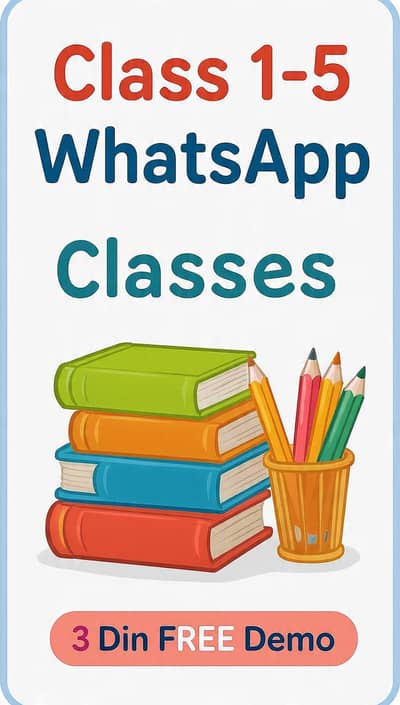 online tuition class 1 to 5 free Whatsapp classes 3din demo