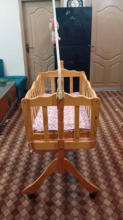Wooden Baby cot, crib with mattress
