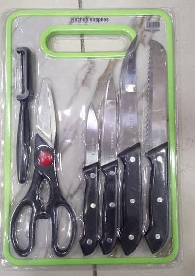 6 in 1 Stainless Steel Knives Set– For meat, bread, fruits, and vegeta