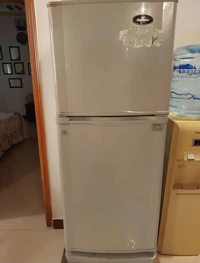 Dawlance grey double door refrigerator with fridge choki