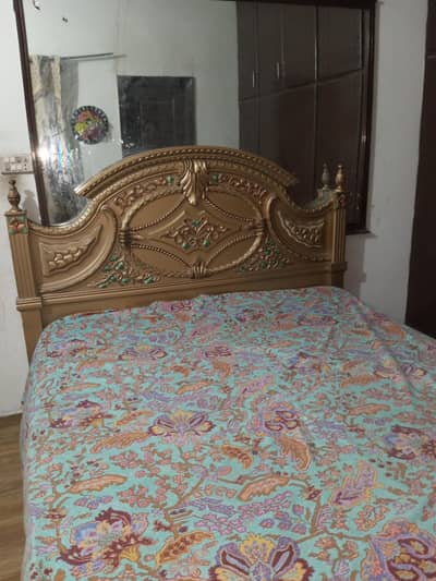 Bed with mattress sides table dressing for sale