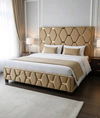 brended fancy king size bed wood k